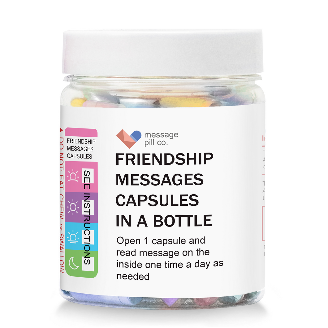 Messages in a Bottle Friendship Gift for Your Bestfriend (50PCS) Pre-Written Capsule Letters in Plastic Jar BFF Gifts Perfect for Unique Birthday Gifts, Sister and Valentine’s Day