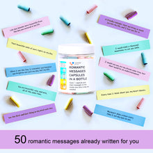 Load image into Gallery viewer, Capsule Letters Message in a Bottle - Couples Gifts Love Notes for Him or Her, Great Romantic Girlfriend and Boyfriend Gift - Includes 50 PCS of Written Love Pills Letters in a Bottle…